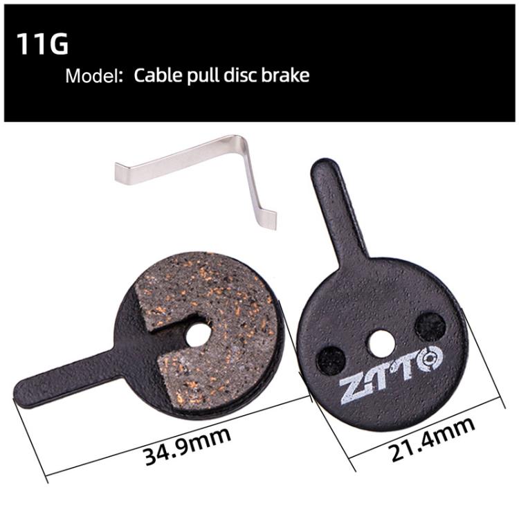 2pairs ZTTO Bicycle Disc Braking Pads Mountain Bike Semi-Metallic Resin Brake Pads, Model: MS-11G