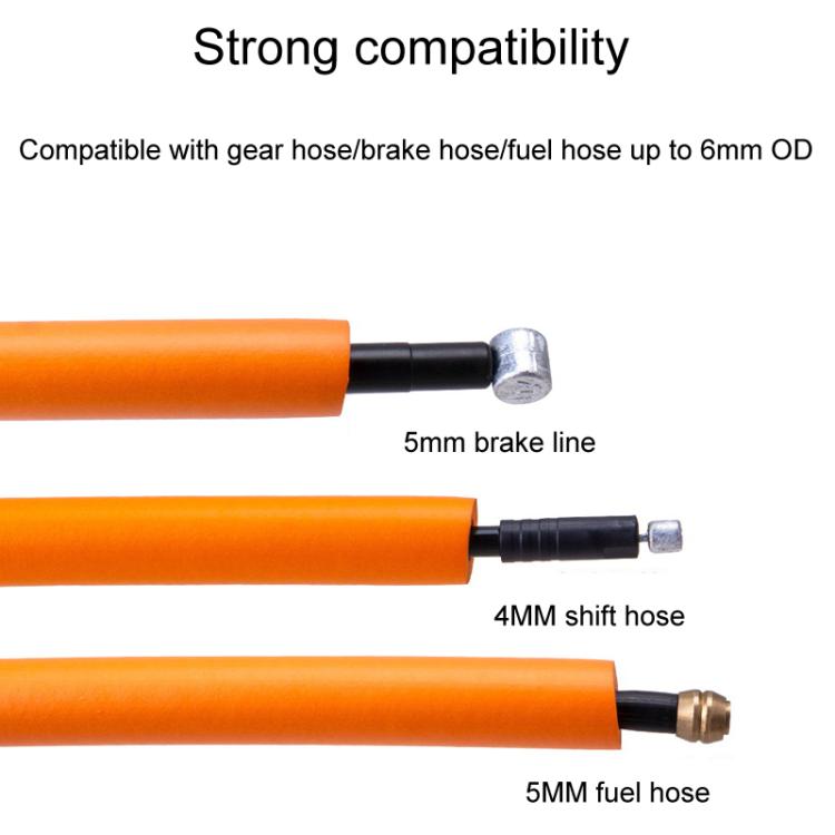 2pcs ZTTO 1.5m Bicycle Brake Shifter Cable Anti-Rattle Soundproof Foam Tube(Orange)
