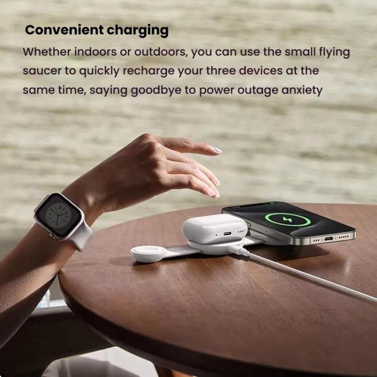 ANKER B25M8 3 In 1 15W Magnetic Wireless Charger For  iPhone, iWatch, AirPods(Black)