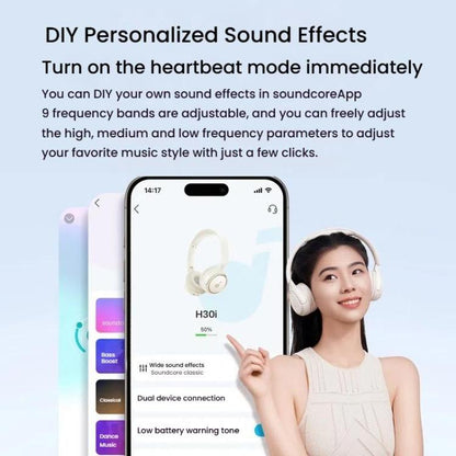 Soundcore H30i A3012 Headband Wireless Bluetooth Headset(White)