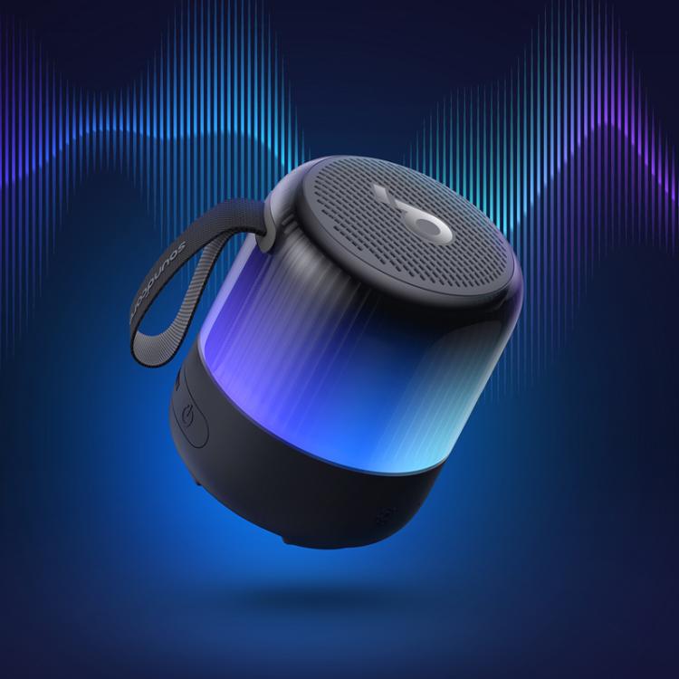 ANKER A3136 Soundcore Glow Mini Neon Subwoofer Wireless Bluetooth Small Speaker(Black)