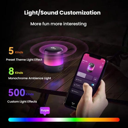 ANKER A3136 Soundcore Glow Mini Neon Subwoofer Wireless Bluetooth Small Speaker(Black)