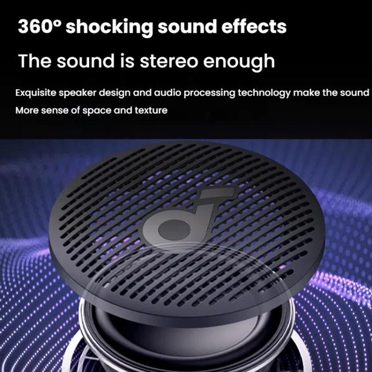 ANKER A3136 Soundcore Glow Mini Neon Subwoofer Wireless Bluetooth Small Speaker(Black)