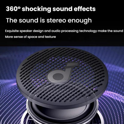 ANKER A3136 Soundcore Glow Mini Neon Subwoofer Wireless Bluetooth Small Speaker(Black)