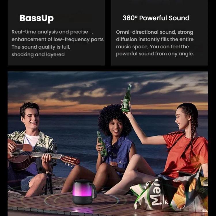 ANKER A3136 Soundcore Glow Mini Neon Subwoofer Wireless Bluetooth Small Speaker(Black)