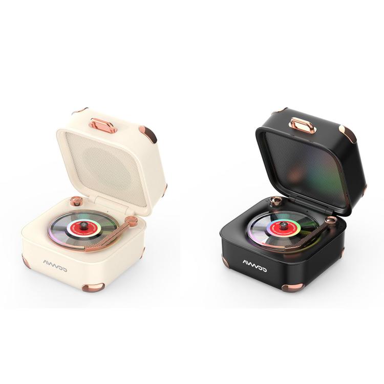 AVWOO A17 Mini Colorful Light Retro Gramophone Bluetooth Speaker(Black)
