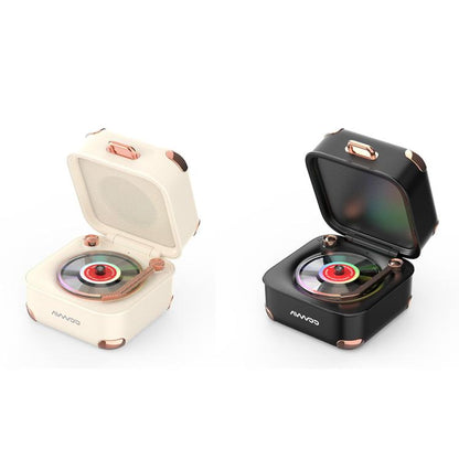 AVWOO A17 Mini Colorful Light Retro Gramophone Bluetooth Speaker(Black)