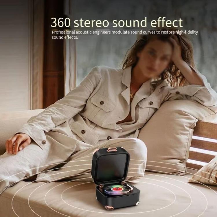 AVWOO A17 Mini Colorful Light Retro Gramophone Bluetooth Speaker(White)