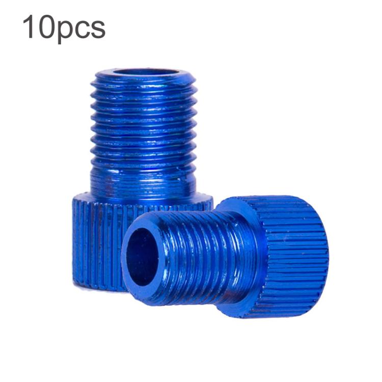 10pcs ZTTO Mountain Road Bicycle Presta To Schrader Valve Converter Kit(Blue)