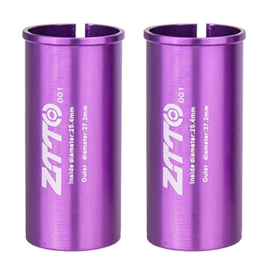 Manchon de conversion de tige de selle de vélo ZTTO 25,4-27,2 mm 001 2 pièces (violet)
