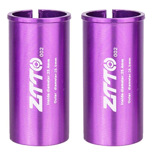 25.4-28.6mm 002 2 pièces ZTTO Réducteur de manchon de conversion de tige de selle de vélo (violet)