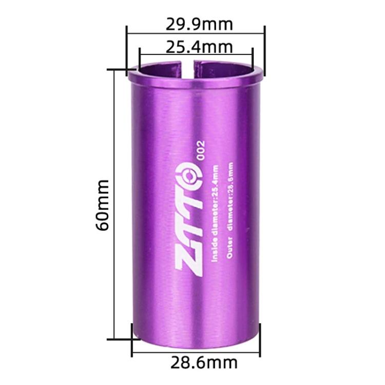 25.4-28.6mm 002 2pcs ZTTO Bicycle Seat Post Conversion Sleeve Reducer Cover(Purple)
