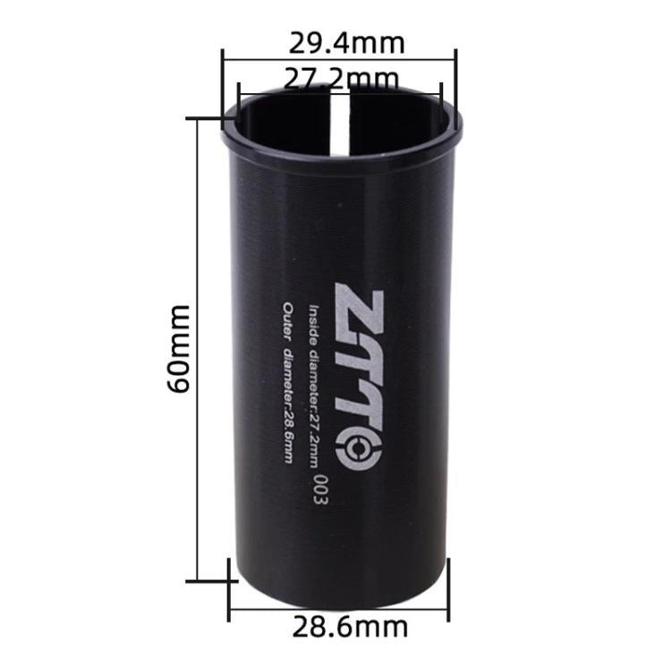 27.2-28.6mm 003 2pcs ZTTO Bicycle Seat Post Conversion Sleeve Reducer Cover(Black)