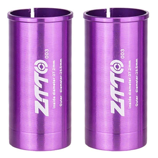 27.2-28.6mm 003 2 pièces ZTTO Réducteur de douille de conversion de tige de selle de vélo (violet)