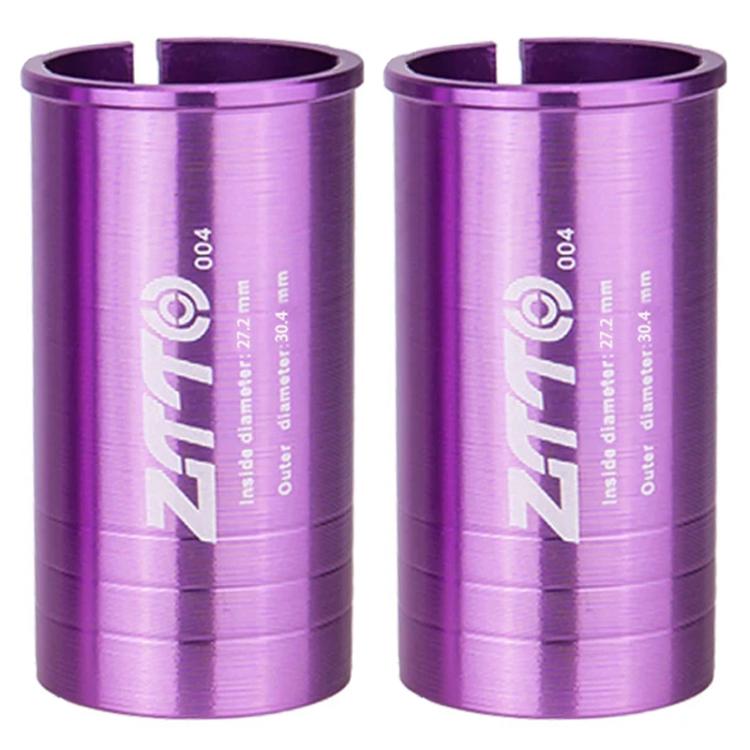 27.2-30.4mm 004 2pcs ZTTO Bicycle Seat Post Conversion Sleeve Reducer Cover(Purple)