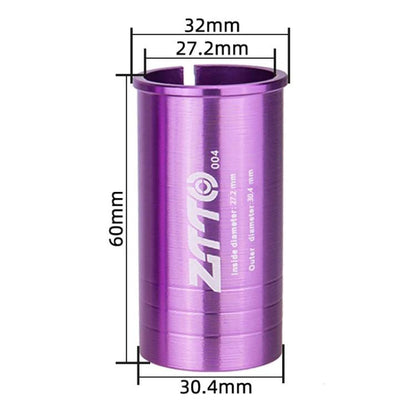 27.2-30.4mm 004 2pcs ZTTO Bicycle Seat Post Conversion Sleeve Reducer Cover(Purple)