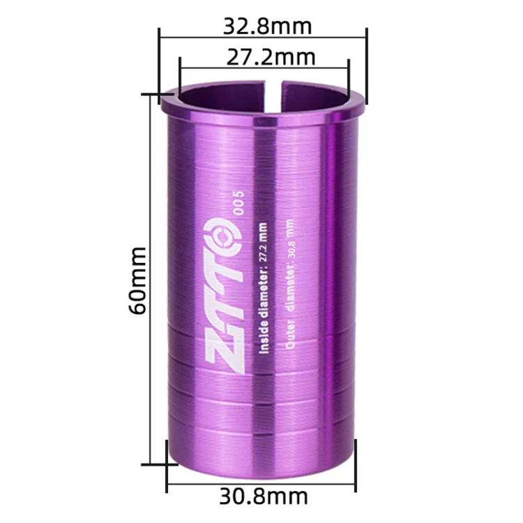 27.2-30.8mm 005 2pcs ZTTO Bicycle Seat Post Conversion Sleeve Reducer Cover(Purple)