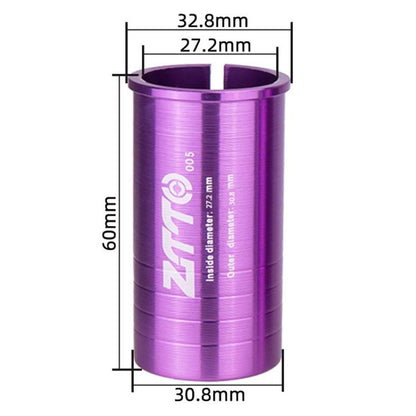 27.2-30.8mm 005 2pcs ZTTO Bicycle Seat Post Conversion Sleeve Reducer Cover(Purple)