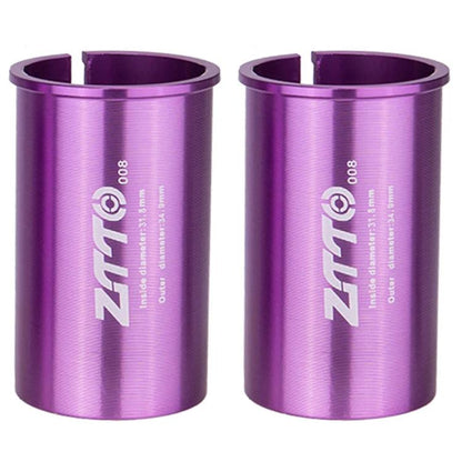 31.8-34.9mm 008 2pcs ZTTO Bicycle Seat Post Conversion Sleeve Reducer Cover(Purple)