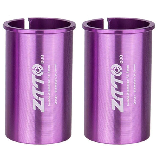 31.8-34.9mm 008 2pcs ZTTO Manchon de conversion de tige de selle de vélo Réducteur (Violet)