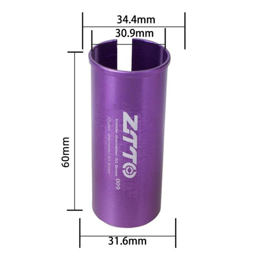 30,9-31,6 mm 009 2pcs ZTTO Manchon de conversion de tige de selle de vélo Réducteur de couvercle (Violet)