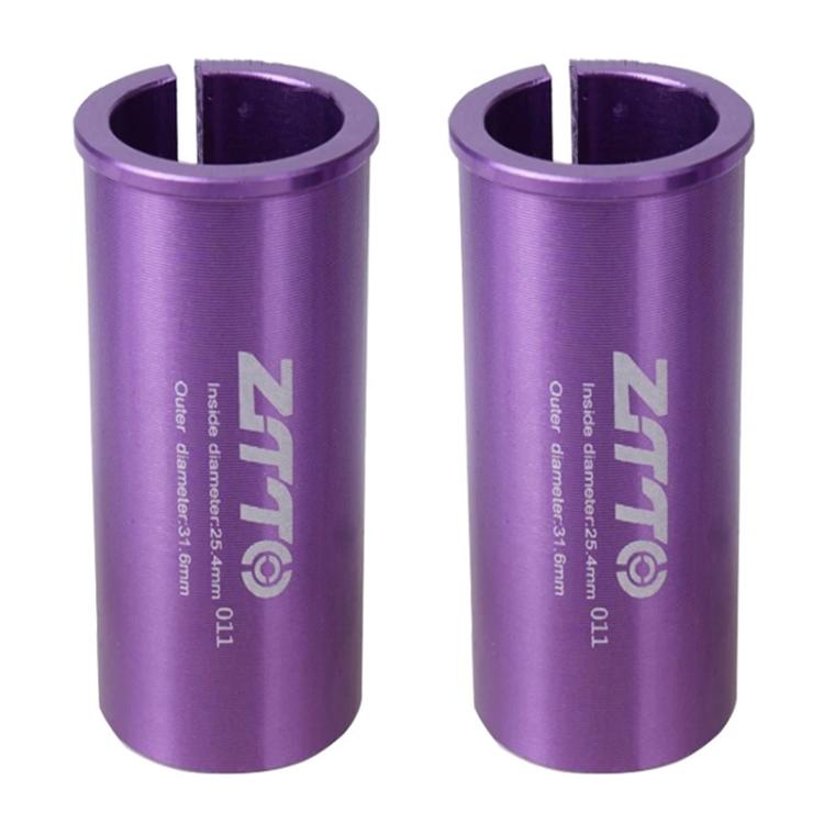 25.4-31.6mm 011 2pcs ZTTO Bicycle Seat Post Conversion Sleeve Reducer Cover(Purple)
