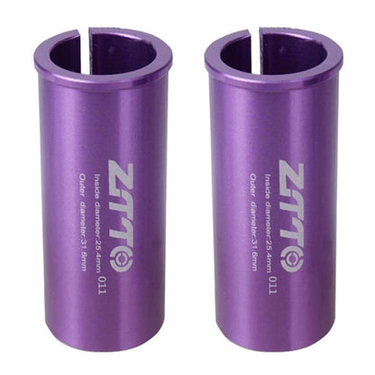 25.4-31.6mm 011 2pcs ZTTO Bicycle Seat Post Conversion Sleeve Reducer Cover(Purple)