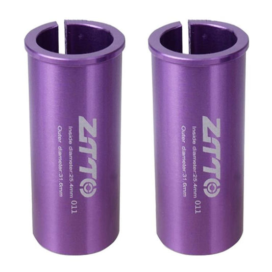 25.4-31.6mm 011 2pcs ZTTO Manchon de conversion de tige de selle de vélo Réducteur de couvercle (Violet)