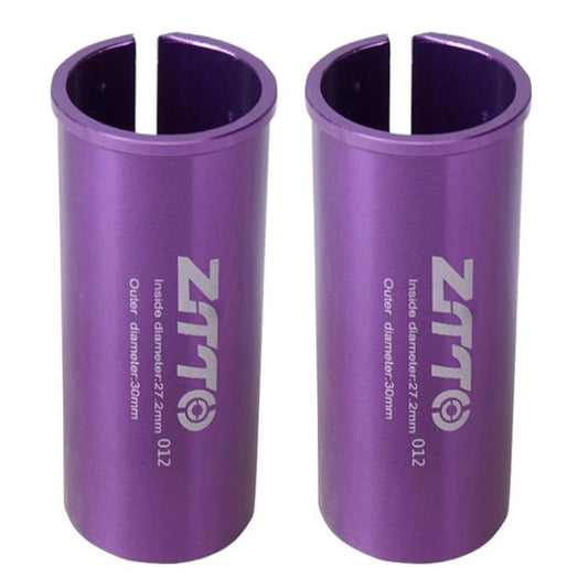 27,2-30mm 012 2 pièces ZTTO Réducteur de Manchon de Conversion de Tige de Selle de Vélo Housse (Violet)