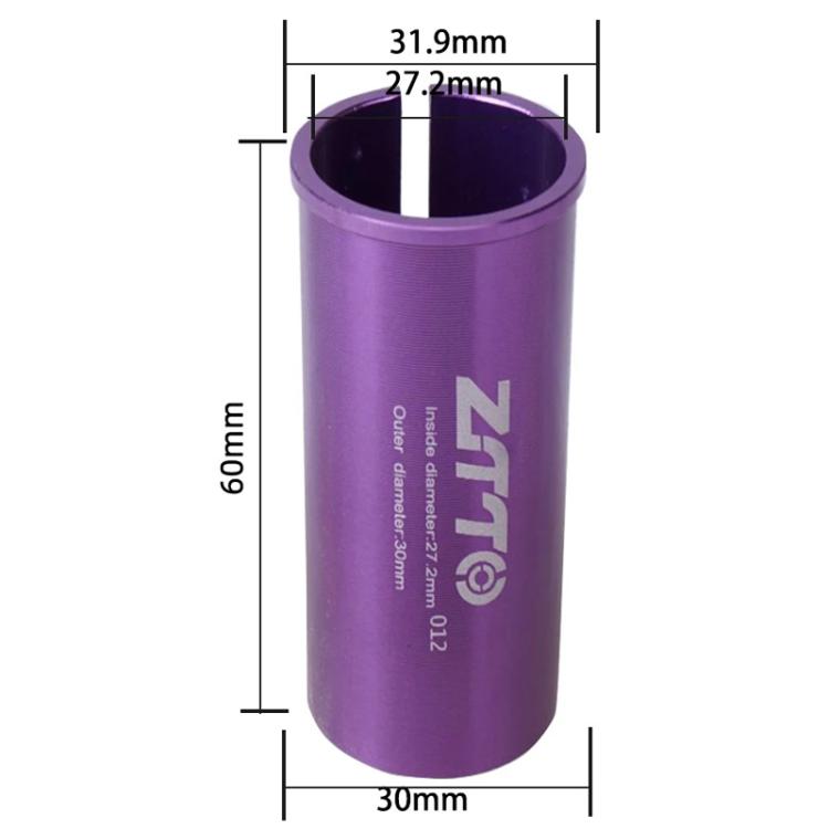 27.2-30mm 012 2pcs ZTTO Bicycle Seat Post Conversion Sleeve Reducer Cover(Purple)