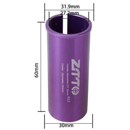 27.2-30mm 012 2pcs ZTTO Bicycle Seat Post Conversion Sleeve Reducer Cover(Purple)