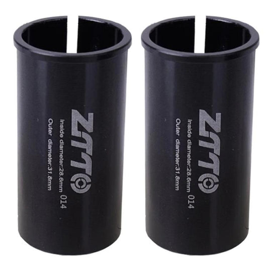 Manchon de conversion de tige de selle de vélo ZTTO, réducteur de 28,6-31,8 mm, 2 pièces (noir)