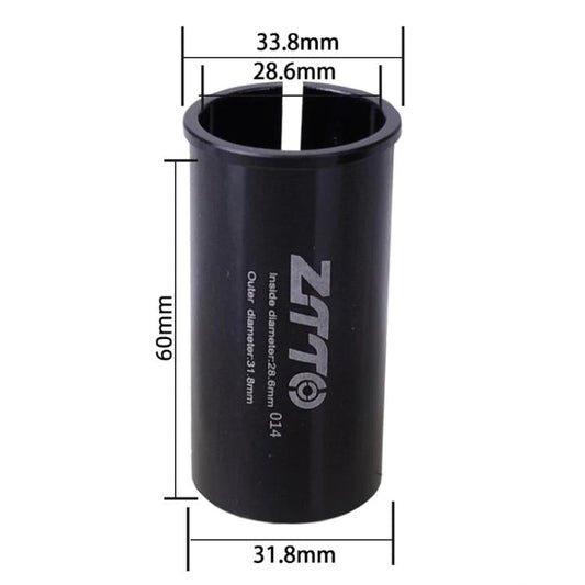 Manchon de conversion de tige de selle de vélo ZTTO, réducteur de 28,6-31,8 mm, 2 pièces (noir)