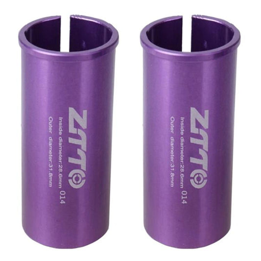 28,6-31,8 mm 014 2 pièces Manchon de conversion de tige de selle de vélo ZTTO Réducteur de couvercle (Violet)