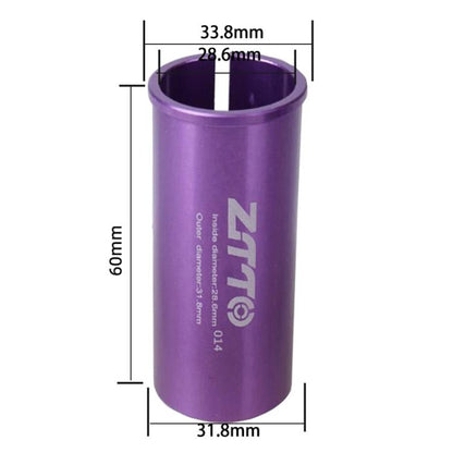 28.6-31.8mm 014 2pcs ZTTO Bicycle Seat Post Conversion Sleeve Reducer Cover(Purple)