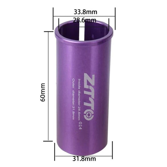28,6-31,8 mm 014 2 pièces Manchon de conversion de tige de selle de vélo ZTTO Réducteur de couvercle (Violet)