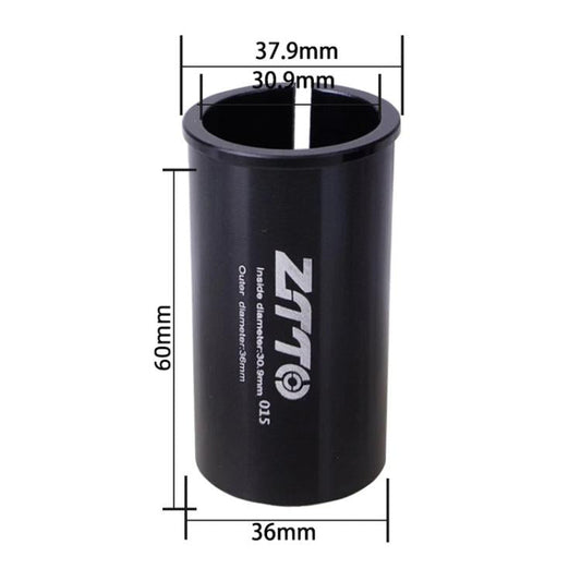 Manchon de conversion de tige de selle de vélo ZTTO 30.9-36mm 015, cache réducteur (noir)