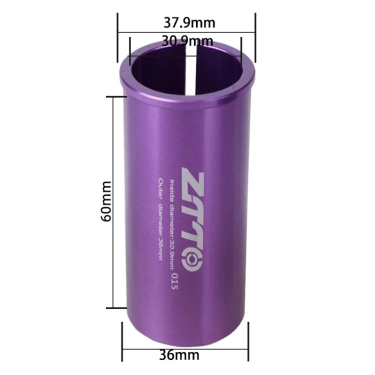 30.9-36mm 015 2pcs ZTTO Bicycle Seat Post Conversion Sleeve Reducer Cover(Purple)