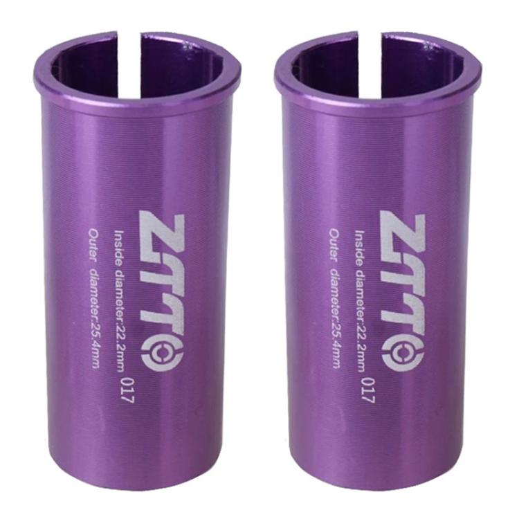 22.2-25.4mm 017 2pcs ZTTO Bicycle Seat Post Conversion Sleeve Reducer Cover(Purple)
