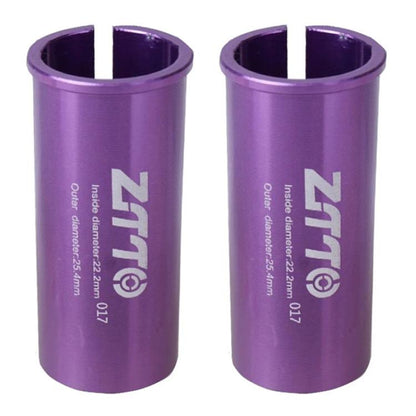22.2-25.4mm 017 2pcs ZTTO Bicycle Seat Post Conversion Sleeve Reducer Cover(Purple)