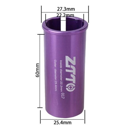 22.2-25.4mm 017 2pcs ZTTO Bicycle Seat Post Conversion Sleeve Reducer Cover(Purple)
