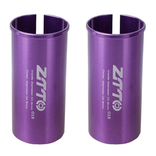 Manchon de conversion de tige de selle de vélo ZTTO 33,9-34,9 mm 018, couvercle réducteur 2 pièces (violet)