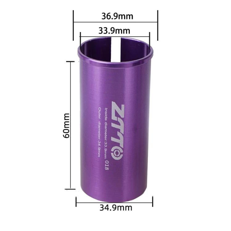 33.9-34.9mm 018 2pcs ZTTO Bicycle Seat Post Conversion Sleeve Reducer Cover(Purple)