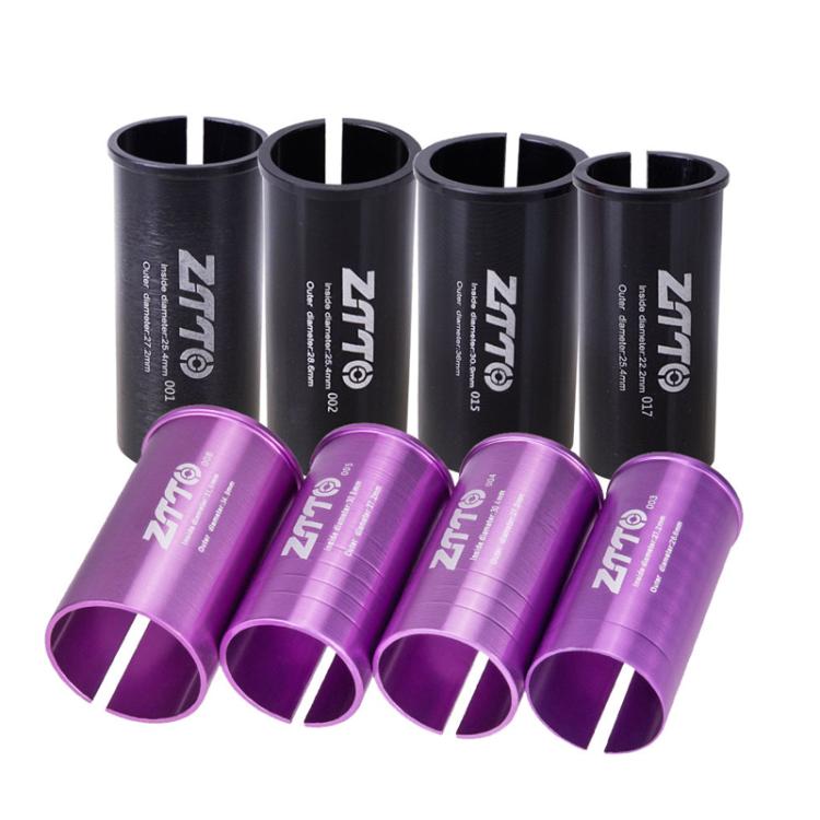27.2-30.8mm 005 2pcs ZTTO Bicycle Seat Post Conversion Sleeve Reducer Cover(Purple)