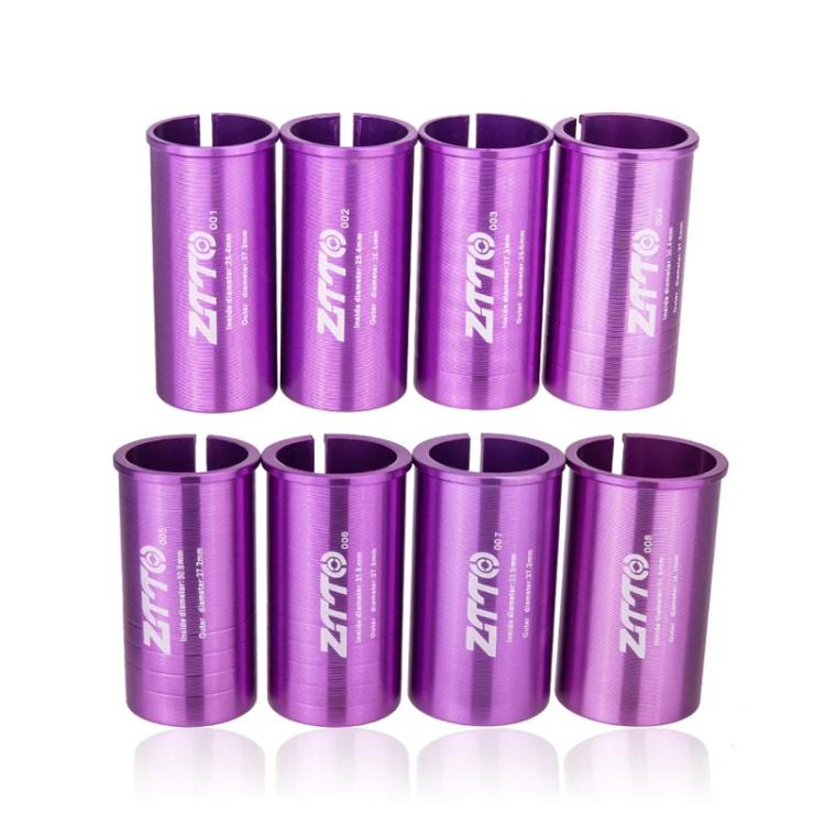 25.4-28.6mm 002 2pcs ZTTO Bicycle Seat Post Conversion Sleeve Reducer Cover(Purple)