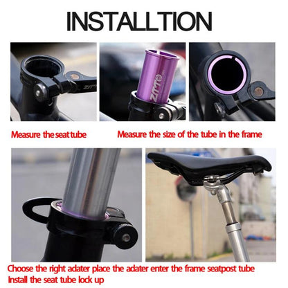 27.2-30mm 012 2pcs ZTTO Bicycle Seat Post Conversion Sleeve Reducer Cover(Purple)
