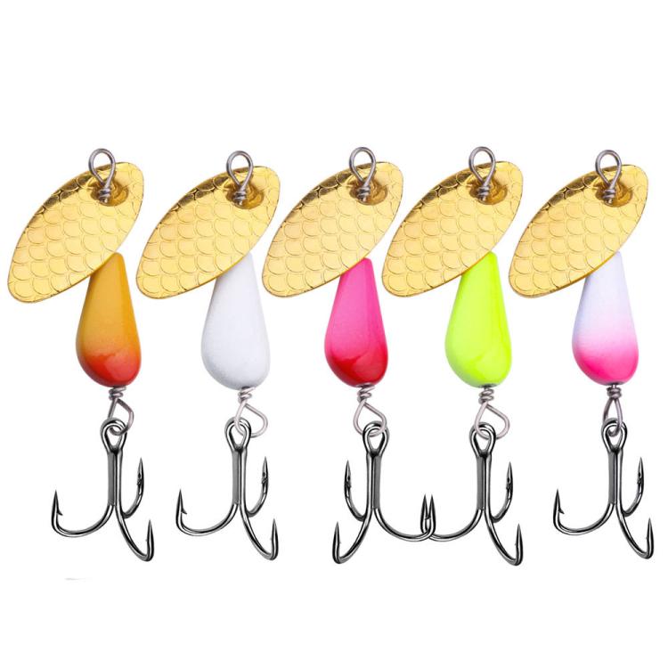 5colors / Box HENGJIA Single Hook Sequins Road Runner Bait Fishing False Lures(6CM-6.8G)