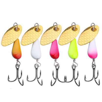 5colors / Box HENGJIA Single Hook Sequins Road Runner Bait Fishing False Lures(6CM-6.8G)
