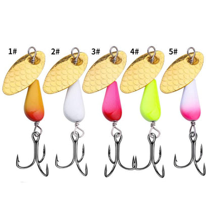 5colors / Box HENGJIA Single Hook Sequins Road Runner Bait Fishing False Lures(5.5CM-4.6G)