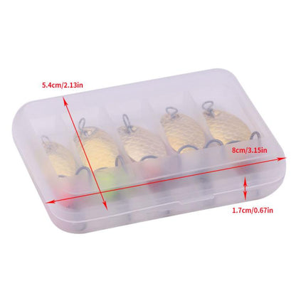 5colors / Box HENGJIA Single Hook Sequins Road Runner Bait Fishing False Lures(6CM-6.8G)